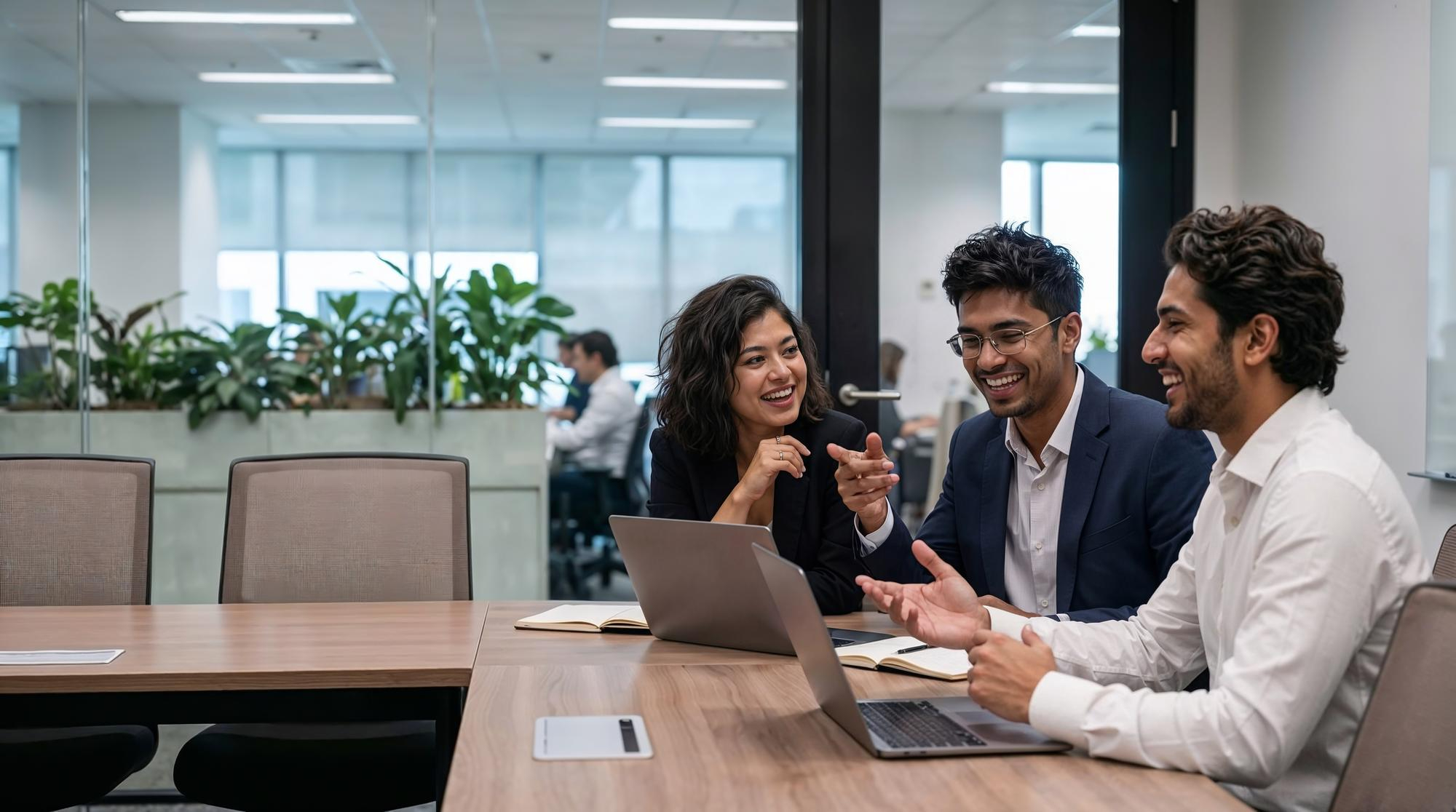 BizproutX team members working together at the office